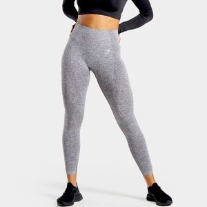 GYMSHARK vital seamless 2.0 gray marl leggings running workout pants high rise S